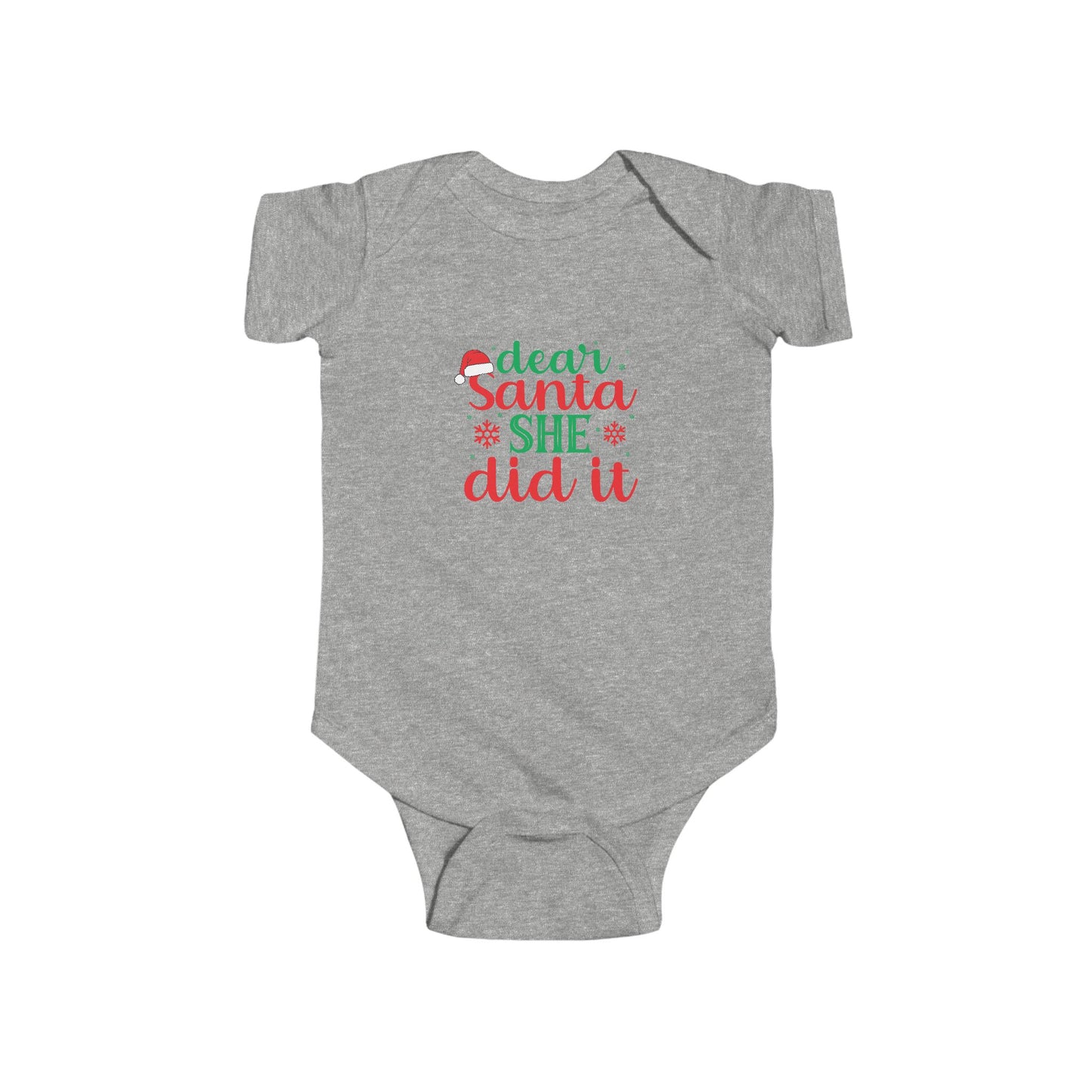 Dear Santa She Did It Infant Fine Jersey Bodysuit