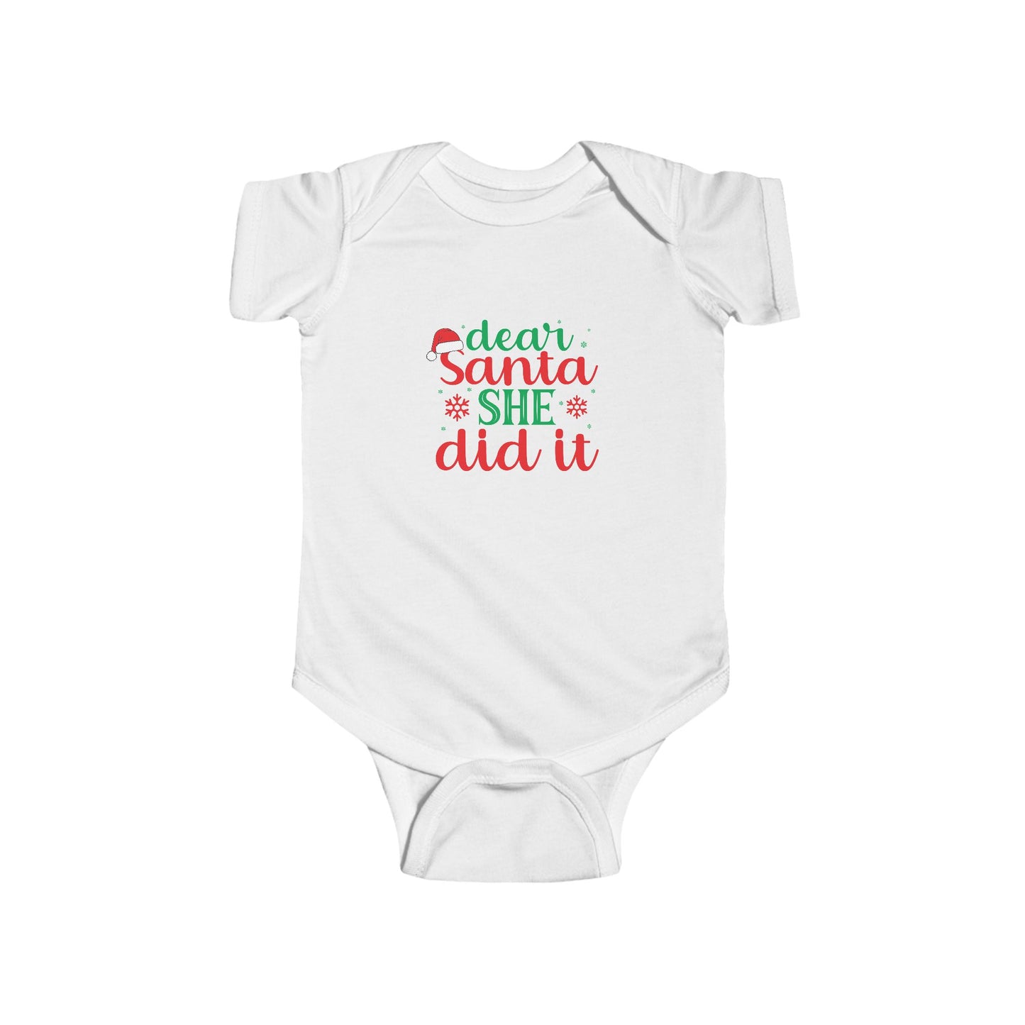 Dear Santa She Did It Infant Fine Jersey Bodysuit