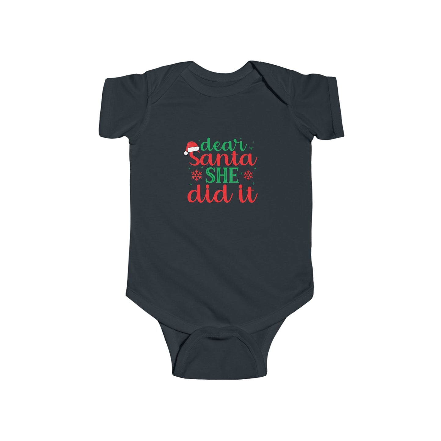 Dear Santa She Did It Infant Fine Jersey Bodysuit