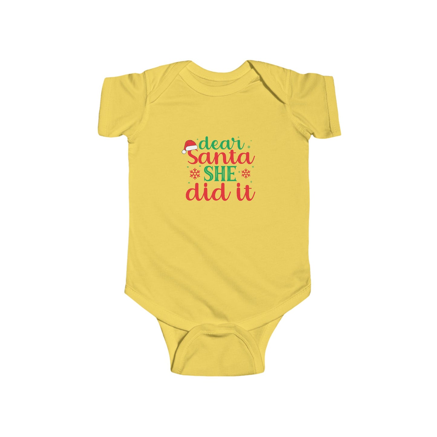 Dear Santa She Did It Infant Fine Jersey Bodysuit