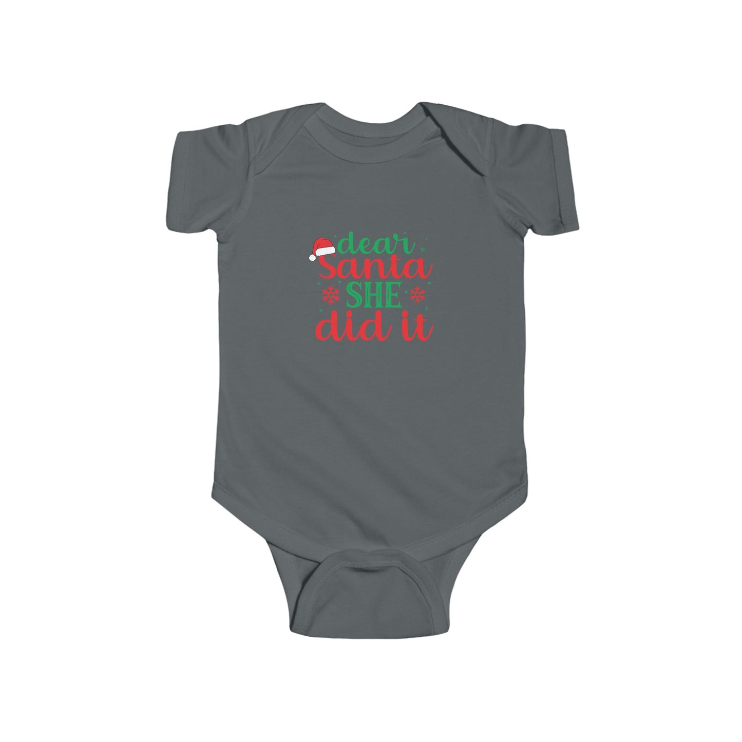 Dear Santa She Did It Infant Fine Jersey Bodysuit